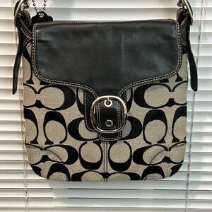 Coach F13360 leather on canvas handbag